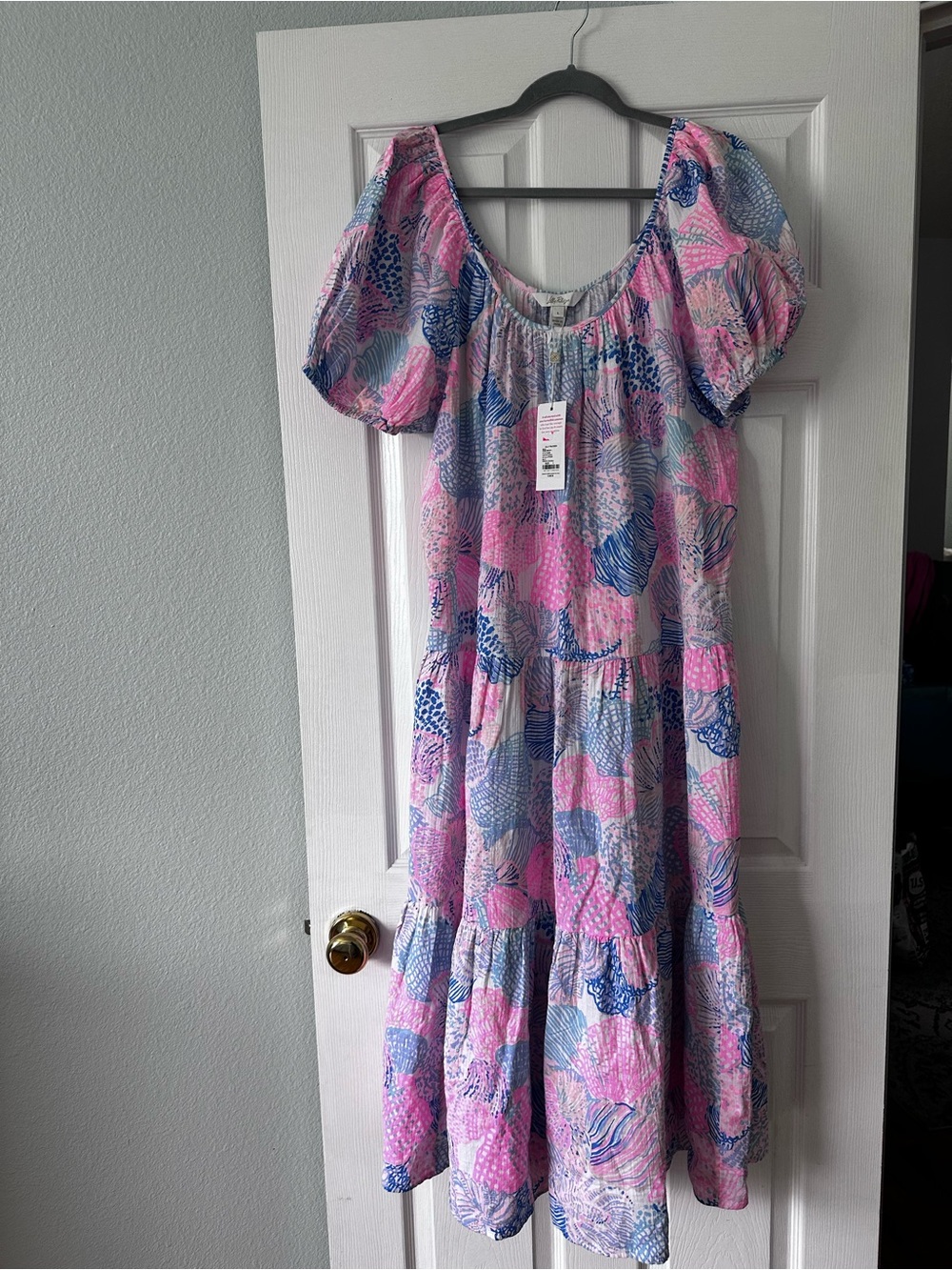 Lilly Pulitzer Pink Blue Floral Print Swim Coverup